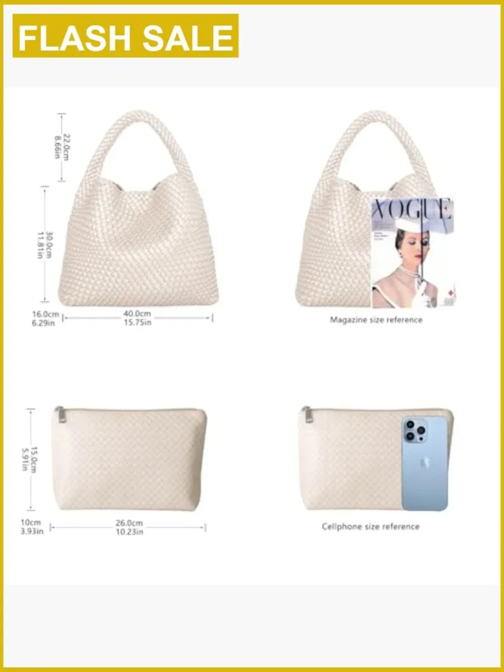 Woven Vegan Leather Tote Bag Large Shoulder Handbag Summer Beach Travel